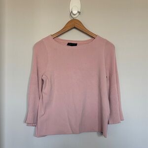 Ann Taylor Pleated Sleeve Top Sz L GUC